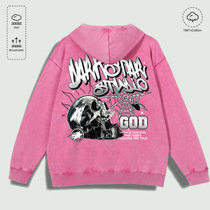 100% Cotton Washed "<strong>Dark</strong> <strong>Star</strong> Studio Skull God Faith" Graphic Hoodie, Multi - Colors - Product Image 5