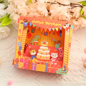 OEM vente en gros impression personnalisée dessin animé enfants bénédiction <span class=keywords><strong>de</strong></span> Noël cartes <span class=keywords><strong>de</strong></span> vœux et <span class=keywords><strong>enveloppes</strong></span> pop-up 3D - Product Image 3