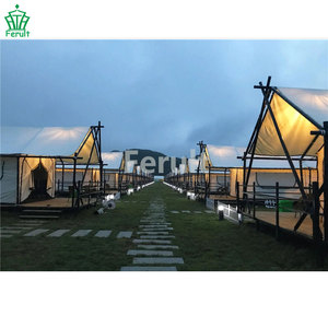 Venta al por mayor de fábrica Hotel de lujo Glamping Safari Tienda de campaña nómada en forma de A para exteriores - Product Image 5