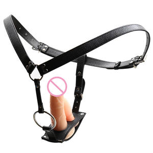 Фаллоимитатор с ремешком, фаллоимитатор с тремя страпонами, анальный фаллоимитатор для кожи, Искусственный Пенис с поясом, секс-игрушки для женщин, средство для мастурбации лесбиянок - Product Image 2