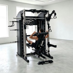 Station de <span class=keywords><strong>musculation</strong></span> Smith Premium avec double pile de poids et <span class=keywords><strong>banc</strong></span> à poulies réglable pour la <span class=keywords><strong>musculation</strong></span> à domicile - Product Image 2