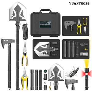 Yuantoose <b>Multi</b> <b>Function</b> Tactical Folding <b>Shovel</b> With Axe D Grip Outdoor Survival Tool For Camping Hiking - Product Image 3