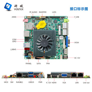 Placa Base Industrial Yentek N97 N95 Nano ITX 4G con Puertos de Red Duales, 2COM, HDMI, VGA, LVDS - Product Image 1