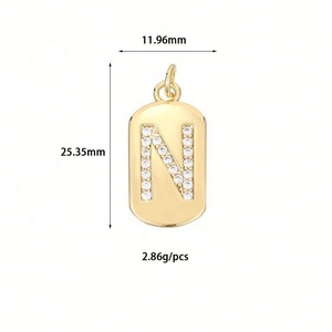 จี้ห้อยตัวอักษร A-Z แบบกันน้ำสั่งทำได้ตามต้องการ ชุบทอง 14k สไตล์โกธิค  จี้ห้อยตัวอักษร DIY - Product Image 4