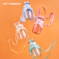Bouteille d'eau portable pour enfants, pour le sport et les voyages en plein air, avec paille anti-fuite, réutilisable, écologique, sans BPA, pour la rentrée scolaire et les excursions