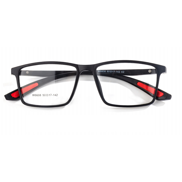 Wholesale Men's Rectangle Sport Design TR90 Eyeglasses Frames Casual Style Spectacles Frame for Reading Prescription Glasses