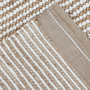 Tapis de jute en laine de style marocain fait à la main, tufté blanc naturel lavable pour l'entrée de la maison ou le couloir, tapis en laine - Product Image 1