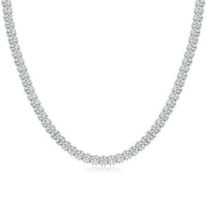 Collar de Tenis Xinfly con Cadena de Eslabones Cuadrados, Plata de Ley 925 y Diamantes de Moissanita para Mujer, Precio de Fábrica - Product Image 1
