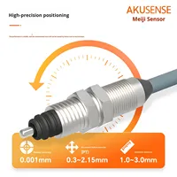 Capteur de positionnement répétitif pour machine-outil AKUSENSE M6/M10, cylindrique, haute précision, linéarité 0,001 mm, SUS303, IP67, NPN NO/NC