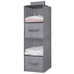Closet Hanging <b>Shelves</b> Organizer, Collapsible Hanging Closet Organizer with Drawers for Sock, Clothes, Bra, Toys - Product Image 1