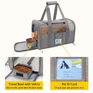 Sac de transport pour animaux de compagnie certifié BSCI, approuvé par les compagnies aériennes, pour chats de taille moyenne et petits, sacs de transport souples pour chiens de petite et moyenne taille - Product Image 4