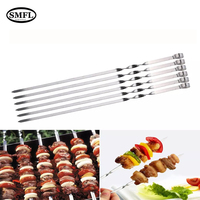 Brochettes à viande en acier inoxydable pour Barbecue, four de camping de haute qualité, outils de gril Kebab, grill, 1 pièce