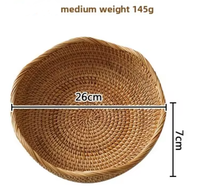 Panier à fruits rond pliable personnalisé en osier blanc tressé, style luxe léger vintage en rotin pour garde-manger