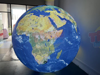 Globe terrestre géant gonflable en PVC étanche de 2 m, 3 m, 4 m, logo personnalisé, grand globe terrestre gonflable avec lumière LED