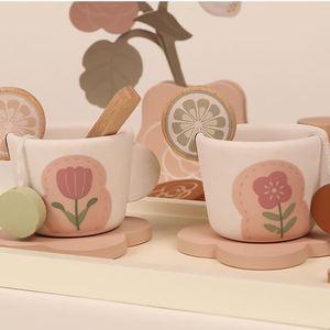 Juego de Accesorios de Cocina de Juguete para Niños, Mini Soporte para Cupcakes, Postres, Juego de Té de Madera para Niñas Pequeñas - Product Image 3