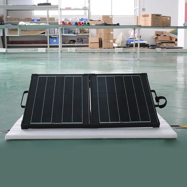 Black 40W Mono Glass Foldable Solar Panel for Travel Camping