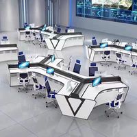 Console de surveillance minimaliste réglable avec finition émaillée, bureau de centre de commande, poste de travail, chaise, armoire de rangement pour salle de contrôle