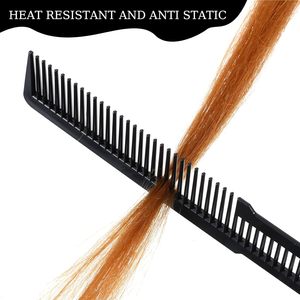 Peigne de coiffure en fibre de carbone personnalisé et économique pour coupes, peigne à queue de cheval pour barbier, peignes de coupe à plat pour salon - Product Image 3