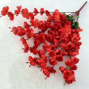 Flores de seda artificiales, <span class=keywords><strong>9</strong></span> ramas, flor de melocotón, suministros de decoración de boda para uso en Hotel, graduación de San Valentín hecha a mano - Product Image 3