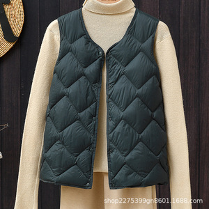 Doudoune courte légère et décontractée pour femme, style <span class=keywords><strong>coréen</strong></span>, en duvet de canard blanc, nouvelle collection 2024, gilet chaud et tendance - Product Image 4