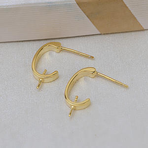 ต่างหูเงินแท้ S925 แบบ DIY ประดับมุกคู่ สไตล์เรียบง่าย สำหรับผู้หญิง อุปกรณ์ทำเครื่องประดับ ตัวเรือนเปล่า ผลิตในจีน - Product Image 4