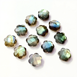 Mini Flor de Labradorita Natural Brillante de 10mm, Tallada a Mano, Piedra Preciosa Suelta para Joyería, Precio al por Mayor, Venta a Granel - Product Image 1