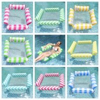 LangGeng - Colchoneta Flotante Inflable de PVC, Plegable, Resistente y Portátil, con Rayas, para Adultos