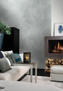 Mural de Pared Personalizado al por Mayor con Hojas de Helecho Tropicales en Rosa y Marrón Suave, Decoración Botánica para Dormitorio Principal y Suites de Hotel - Product Image 4