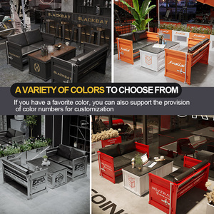 شريط حديدي صناعي من الدرجة التجارية ، أريكة حديقة خارجية مبتكرة ، بار منزلي ، أثاث مطعم ومقهى - Product Image 3