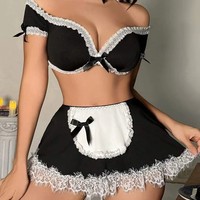 Costume de Soubrette Sexy 2026 – Bretelles Personnalisables, Pure Tentation, Uniforme Passionné, Robe de Soirée en Polyester pour Femme