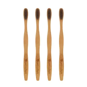 CoralClean Solid Bamboo Handle Soft Fibre Eco-Friendly Teeth Brushes Travel Bamboo Toothbrush