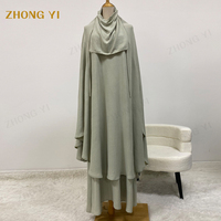 Robes musulmanes pour femmes, dernières tendances Eid 2025, Nida Abaya, robe musulmane pour femme et cape, ensemble Abaya 2 pièces, vêtements islamiques