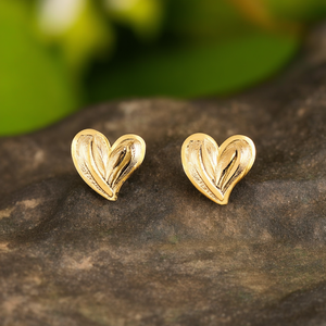 Boucles d'oreilles en forme de cœur, acier inoxydable 316L, plaqué or PVD, bijoux tendance - Product Image 3