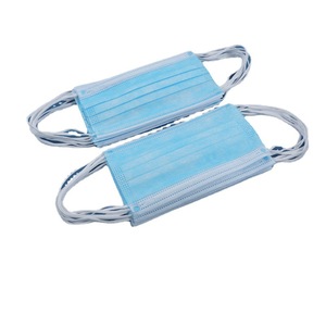 Masque facial non tissé Entai, 3 couches, bleu, jetable, avec boucles auriculaires, protection contre la poussière, respirateur - Product Image 5