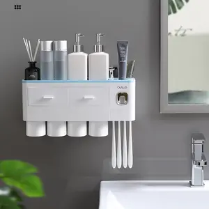 Wall Mounted Toothbrush Holder Extruder Electric Squeezer Bathroom Holder Automatic Toothpaste Dispenser