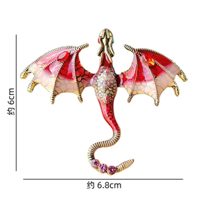 Alfileres de solapa esmaltados de dragón con mosca de Metal plateado, broche, insignias vaqueras, mochila, joyería, ropa, insignias, decoración, regalo de boda para <span class=keywords><strong>hombre</strong></span> - Product Image 6
