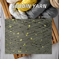 ANGHUI All-In-Stock 100% Cotton Fancy Giant Wool Yarn Smooth T-shirt Yarn Strong 3MM Colorful Sequins Hand Knitting Novelty
