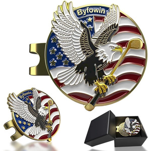 คลิปหนีบหมวกแม่เหล็กสำหรับทำเครื่องหมายลูกกอล์ฟ ลายธงชาติ สำหรับผู้ชาย/ผู้หญิง กันน้ำและกันสนิม - Product Image 1