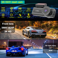 Mini caméra de tableau de bord haute définition sans fil 3K avec système de positionnement global de stationnement 24 heures GPS pour voitures Black Box DVR
