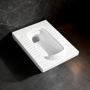 Optional Dual Flush Mechanism White Ground Installation Water Closet Ceramic Squat Pans With <strong>Fender</strong> - Product Image 5