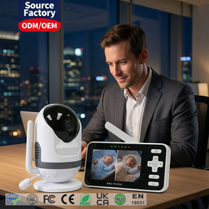 4 Inch IPS Screen Baby Monitor 2.4G 5G Dual Mode <b>WiFi</b> <b>Smart</b> App Control 720P PTZ <b>Camera</b> 3000 and TF SD Card Slot Recording - Product Image 1