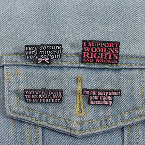 No lo siento por tu frágil masculinidad esmalte Pin cita feminista insignia joyería regalo para amigos al por mayor - Product Image 1