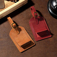 Étiquette de bagage anti-perte en cuir véritable Crazy Horse VD VD-4009, étiquette d'identification créative pour carte d'embarquement et valise de voyage