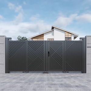 Porte coulissante électrique simple en aluminium de haute qualité pour l'entrée de la cour extérieure d'une villa - Product Image 5