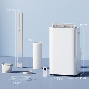 12000BTU <b>Portable</b> <b>AC</b> <b>Unit</b> with Remote Control 3 Fan Modes 24-Hour Cooling Dehumidifier Ventilating UK Plug for Room Application - Product Image 1