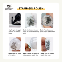 12 Couleurs 8ml Gel UV Non Toxique pour Estampillage d'Ongles, Laque Gel DIY de Designer Français, Formule Écologique Longue Durée pour Nail Art