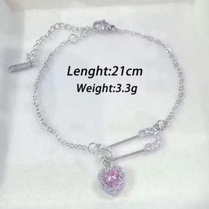 Conjunto de Joyería de Lujo 2026: Collar de Acero Inoxidable de Alta Calidad que No se Deslustra, con Colgante de Corazón de Circonia Brillante en Plata y Oro - Product Image 4