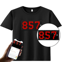 Camiseta Unisex de Algodón con Pantalla LED RGB Controlada por Aplicación, Batería Recargable de Litio, Mensajes Desplazables Programables para Fiestas