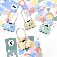 Cadenas porte-clés mignon pour étudiant, antivol, avec câble en acier pour casier de gym, dortoir, valise et tiroir - Logo Lapin, lot de 20