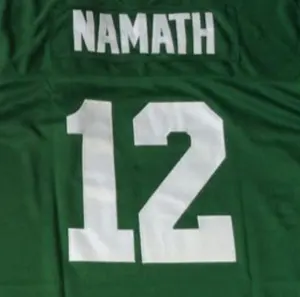 เสื้อฟุตบอลโจ Namath Green Throwback,เสื้อเจอร์ซีย์ฟุตบอลอเมริกันแบบเย็บ